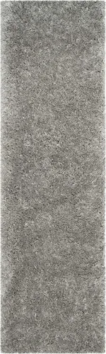 Miniatura 3 de SAFAVIEH Polar Shag Collection - Alfombra para pasillo, 2 pies 3 pulgadas x 12 pies, color plateado, diseño glamour sólido, no desprende pelusa