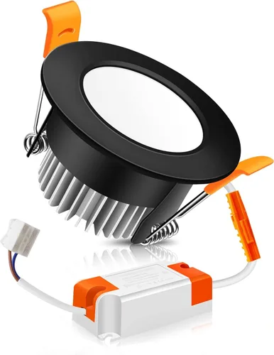 Miniatura 13 de LEDLightsWorld Iluminación empotrable LED de 2 pulgadas, regulable, downlight, 3 W (equivalente a 35 W), luz blanca cálida de 3000 K, luz LED Negro