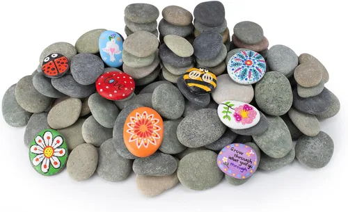Miniatura 10 de Simetufy 30 piezas rocas para pintar, roca de pintura de 2"-3", piedras naturales planas y lisas para pintar, arte y manualidades para niños
