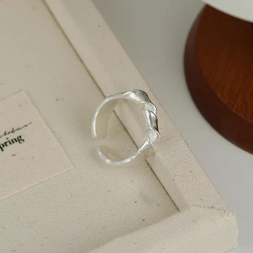 Miniatura 135 de Anillo de plata de ley 925, minimalista, ajustable, hecho a mano, para mujeres y niñas