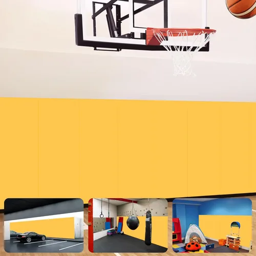 Miniatura 15 de Almohadillas de pared acolchadas para gimnasio, alfombrillas de pared de baloncesto, almohadillas de pared de espuma de 2 pulgadas de grosor, Gris