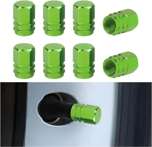 Miniatura 16 de Osilly Tapones de válvula de vástago de neumático de automóvil, 4 piezas de cubiertas de vástago de válvula de aleación de aluminio, resistentes a