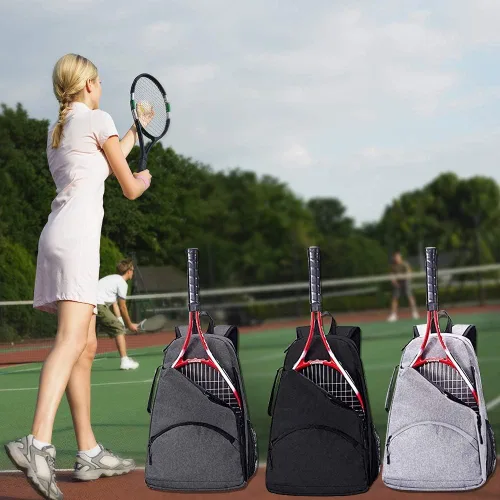 Miniatura 3 de QCWN 2 bolsas de tenis de raqueta, bolsas de tenis para hombres y mujeres, mochila de tenis, bolsa de tenis duradera, bolsa de pickleball de tenis