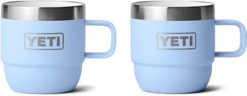 Miniatura 20 de YETI Rambler - Taza apilable de 6 oz, de acero inoxidable, aislada al vacío para espresso/café, paquete de 2 Azul marino