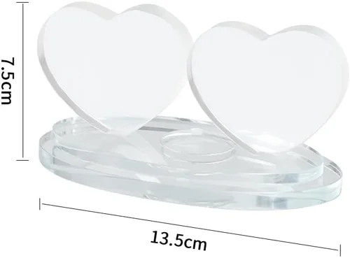 Miniatura 7 de Marco de fotos de cristal de doble corazón personalizado, pantalla de fotos de cristal personalizada, regalo creativo de fotos personalizadas