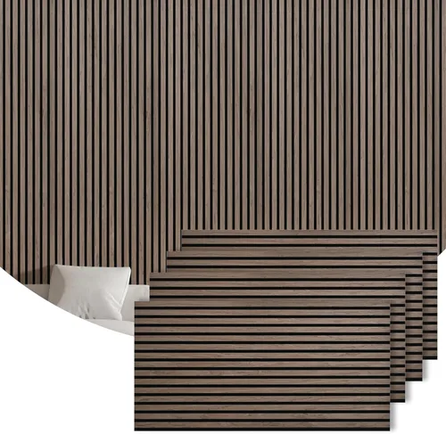 Miniatura 13 de Paquete de 2 paneles acústicos de pared, paneles de pared insonorizados de listones de madera de 47.2 x 23.6 x 0.75 pulgadas, panel de amortiguación