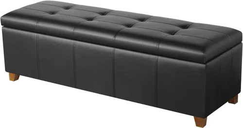 Miniatura 14 de Homebeez Banco otomano de piel sintética de 40 pulgadas, banco tapizado con almacenamiento para sala de estar, dormitorio, entrada