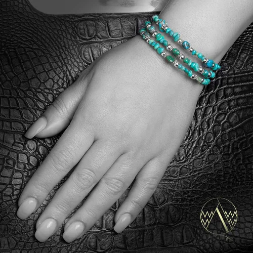 Miniatura 4 de Pulsera ajustable con certificado Navajo de color turquesa natural 12732-14, fabricada por Loma Siiva