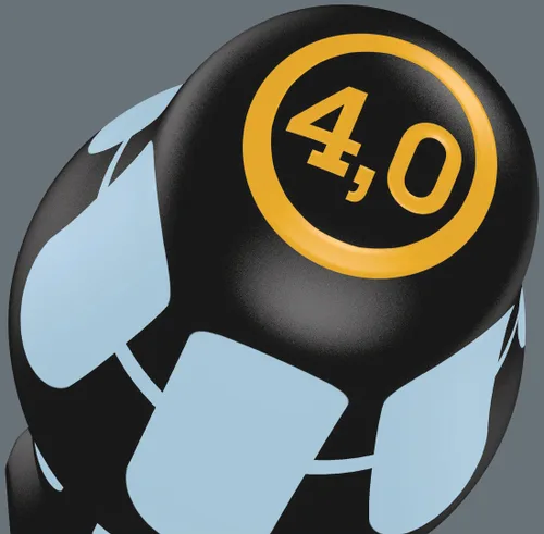Miniatura 15 de Wera 05032060001 Kraftform – Juego de destornilladores de acero inoxidable 3334/6 y base, 6 piezas, MULTI, Ranurados: 6.5x150mm, 3x80mm, 4x100mm