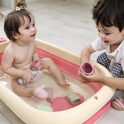 Miniatura 2 de Ginbear Juguetes de baño de silicona para bebés, no tóxicos, sin moho, juguetes de bañera para niños de 6 meses en adelante, paquete de 4