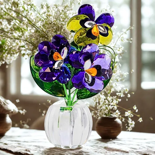 Miniatura 2 de Ganz 4 Pulgadas Pansy Posy Pot Acrílico Multicolor