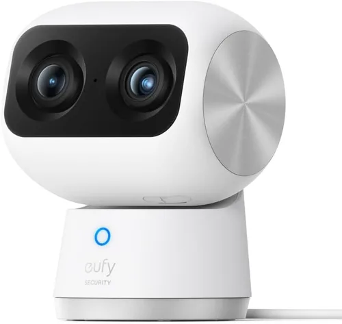 eufy Security Cámara Interior S350, Cámaras Duales, Cámara de Seguridad 4K UHD con Zoom 8×, Cámara 360°, Monitor de Bebé, Cámara para Mascotas,