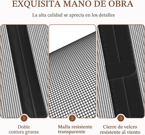 Miniatura 5 de Yotache Puerta con mosquitero magnética para puertas corredizas de 72"x80", tamaño del mosquitero 74"x81", mosquitero de apertura por ambos lados