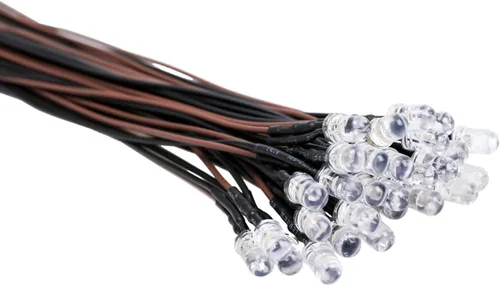 Miniatura 41 de 30 piezas de luces LED UV de 12 voltios, 3 mm, diodo emisor precableado, 20 cm, DC 12 V, lente transparente, luz LED ultravioleta, pequeñas lámparas