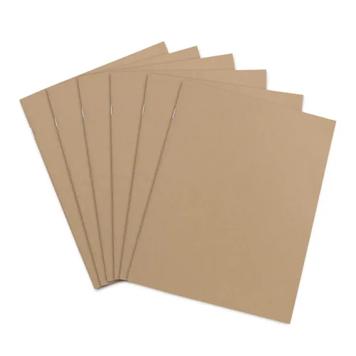 Miniatura 4 de Hygloss Libros de papel kraft en blanco, cuadernos sin forro para diario, bocetos, escritura, 24 páginas blancas (12 hojas), 8.5 x 11 pulgadas, 24