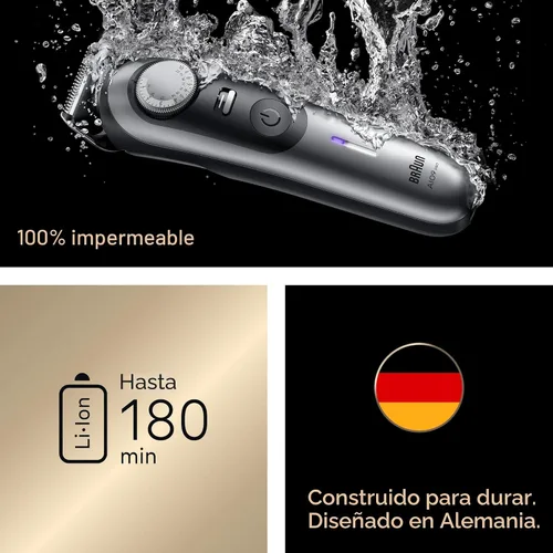 Miniatura 6 de Braun Cortadora eléctrica de barba todo en uno Series 9 PRO para hombre, cortadora de pelo, afeitadora y maquinilla de afeitar para cara, cabello