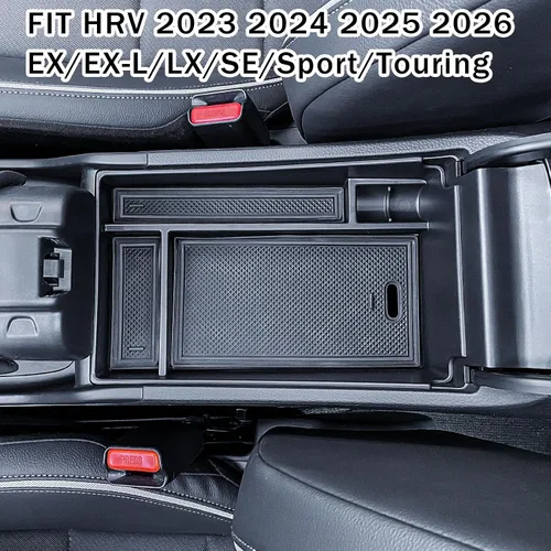 Miniatura 4 de TACORBO - Organizador de consola central compatible con accesorios Honda HRV 2023 2024 2025 2026, caja de almacenamiento secundaria