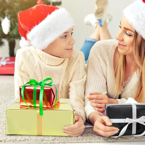 Miniatura 5 de KMER LIFE - Rollo de papel de regalo metálico 17 x 394 pulgadas - Envase de regalo premium para cumpleaños, Navidad, baby shower, San Valentín, Negro