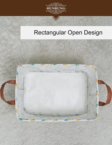 Miniatura 6 de Cesta de almacenamiento rectangular, lindo organizador de tela para juguetes de mascotas/niños, libros o ropa. Perfecta para habitaciones de niños