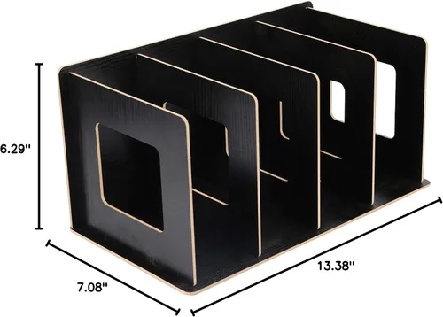 Miniatura 9 de Yosoo Estantería de escritorio, estantería de escritorio de madera, para libros, almacenamiento de DVD, revistero para estudiantes, niños y adultos