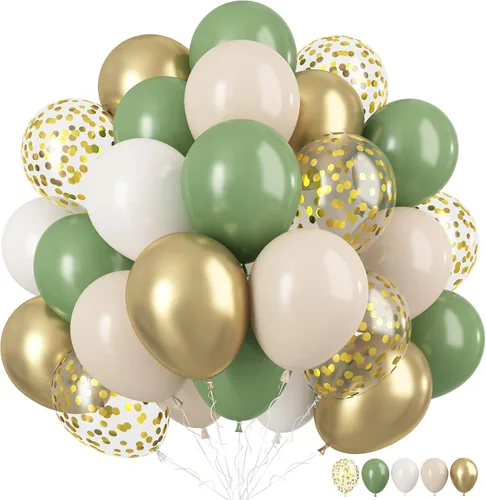 Miniatura 16 de Globos de látex blanco dorado rosa claro, 35 piezas