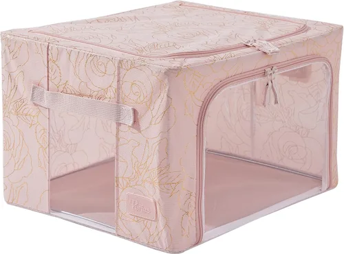 Miniatura 23 de Periea Beau - Paquete de 2 cajas de almacenamiento de 74 L (20.9 x 15.7 x 13.8 in), plegables y apilables de tela, bolsas de almacenamiento