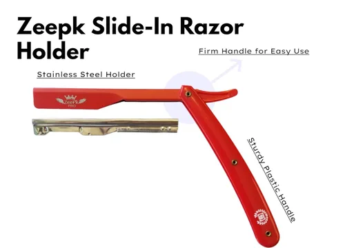 Miniatura 2 de Rastrillo profesional recto para peluquero y afeitado + hojas de borde recto Afeitado Rapada Estados Unidos, afeitado clásico de acero inoxidable