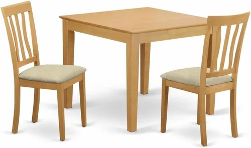 Miniatura 8 de East West Furniture OXAN5-OAK-C set de 5 mesas y 4 sillas para antecomedor, Madera Noble, Dorado Oxan5-roble-c