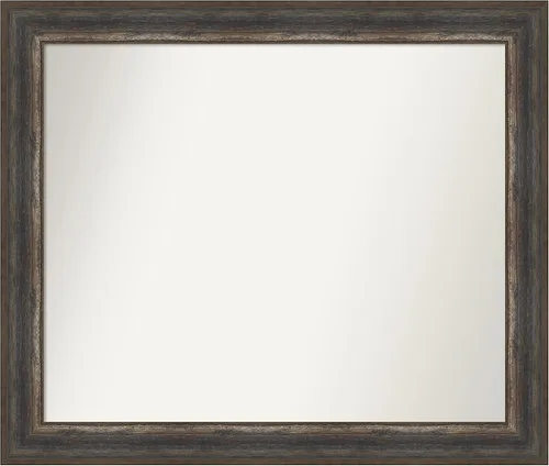 Miniatura 280 de Amanti Art Espejo de baño marrón para sobre el fregadero, 25 x 25 pulgadas, hecho a medida, espejo de tocador cuadrado marrón medio, marco de madera