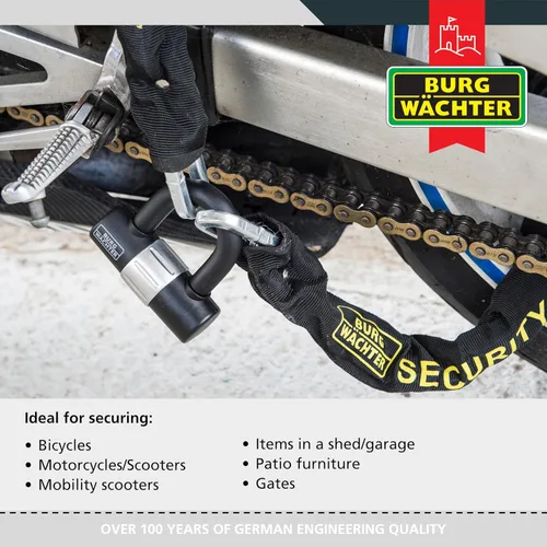 Miniatura 5 de Burg-Wachter - Cadena de seguridad para bicicleta (0.472 in, 0.472 in), color negro, 3.3 ft