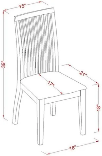 Miniatura 3 de East West Furniture IPC-BMK-W Ipswich - Sillas de comedor con respaldo de listones, juego de 2, suero de leche y cereza
