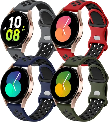 Lerobo Paquete de 4 correas compatibles con Galaxy Watch 7 6 5 4 de 1.575 pulgadas, 1.732 pulgadas/Galaxy Watch 6 4 Classic 1.732 pulgadas, 1.732