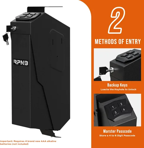 Miniatura 6 de RPNB - Caja fuerte montada para armas, con certificación California DOJ, tapa de apertura automática, caja fuerte inteligente para pistola