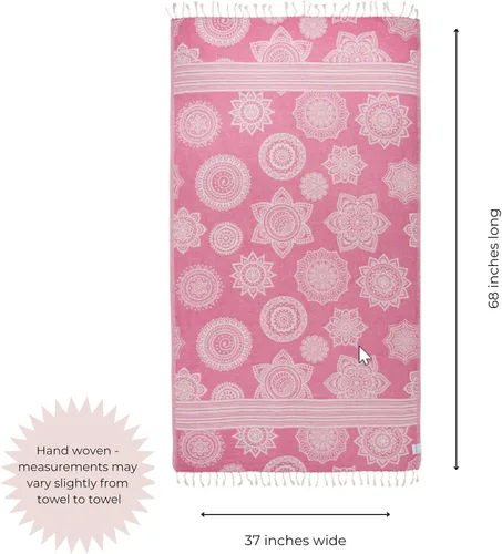 Miniatura 2 de InfuseZen Peshtemal 100% algodón, toalla turca reversible para el baño, playa o piscina, toalla fina para viajes, gimnasio, yoga, spa, 68 x 37