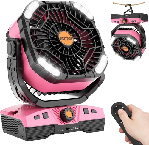 Miniatura 9 de WESTTREE - Ventilador de 45000 mAh, potente flujo de aire, funciona con pilas, ventilador de exterior para dormitorio, silencioso y oscilante