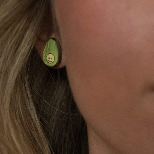 Miniatura 5 de Pendientes Avocuddles de Aguacate Juego de joyas de pendientes de aguacates de madera pintadas a mano