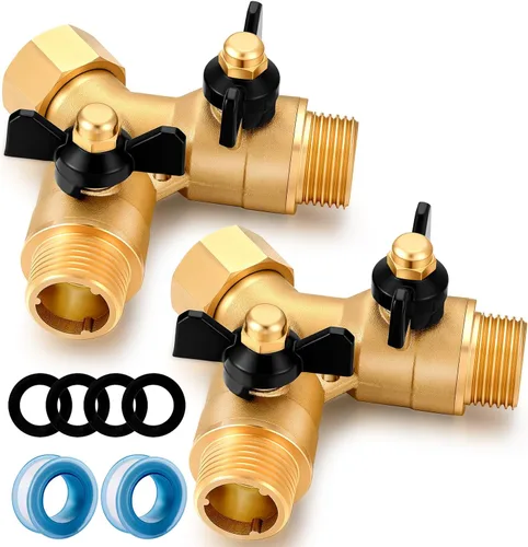 Miniatura 8 de Divisor de manguera de jardín, divisor de flujo completo, conector sin flujo restringido, manguera de latón resistente, adaptador de babero