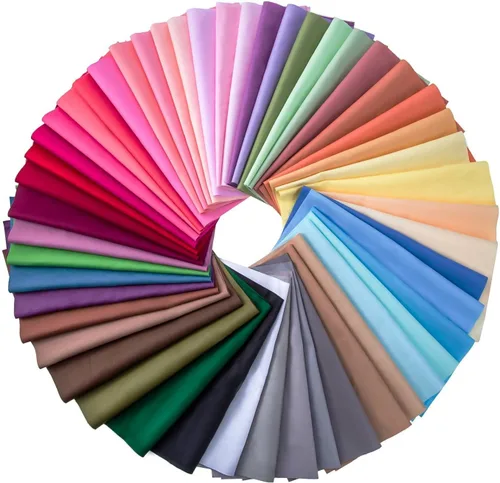 50 piezas de tela multicolor patchwork en cuadros mixtos, paquete de costura acolchado para artesanía, 50 colores (10 x 10 cm)