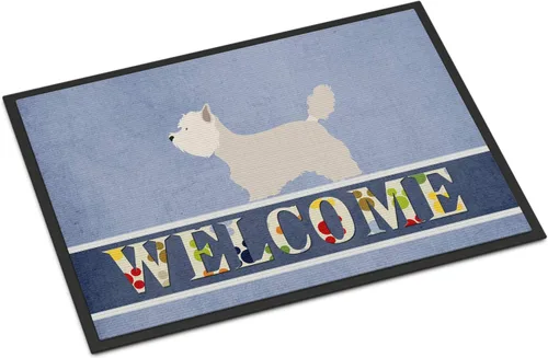 Miniatura 155 de Caroline's Treasures BB8321JMAT - Felpudo de bienvenida Berger Picard de 24 x 36 pulgadas, tapete azul para puerta delantera, para interiores