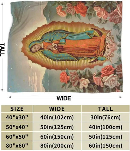 Miniatura 4 de Manta de forro polar de Our Lady of Guadalupe, manta de microforro polar ultrasuave y acogedora para sofá, cama, camping, viajes y uso en automóvil