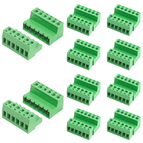 Miniatura 9 de 10 pares de conectores de bloque de terminales de tornillo enchufables de 2 pines de 5,08 mm de paso con enchufe Phoenix para cable de 28-12AWG