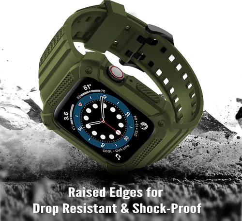 Miniatura 2 de Compatible con Apple Watch Band de 1.614 pulgadas, 1.575 pulgadas, 1.496 pulgadas, carcasa protectora resistente para hombres, con correa deportiva