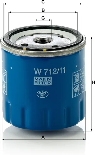 Miniatura 2 de Mann Filter W712/11 - Filtro de aceite giratorio