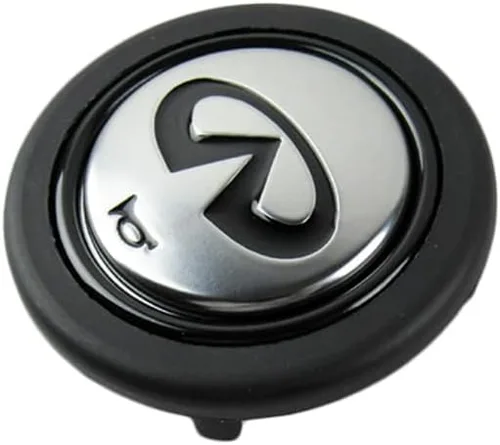 Miniatura 8 de Q1-TECH, botón redondo JDM universal para volantes aftermarket de 6 pernos con abertura de dos pulgadas 2" para botón de bocina (AUD-BK)
