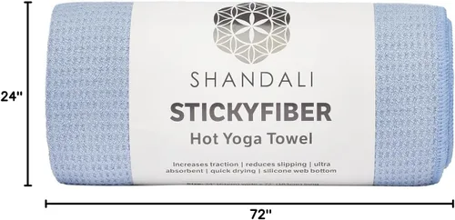 Miniatura 5 de Shandali Toalla de yoga caliente – tamaño esterilla, microfibra, súper absorbente, antideslizante, sin lesiones, 24 x 72 pulgadas – La mejor toalla