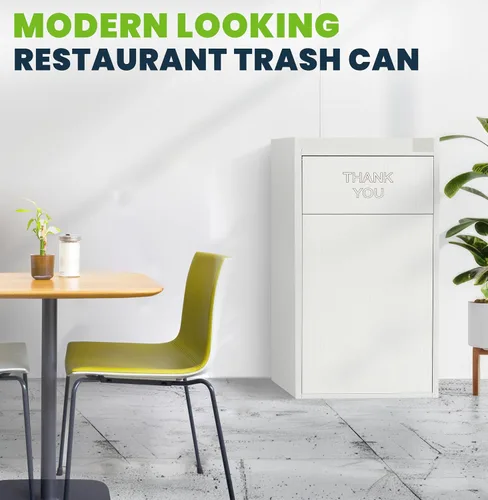 Miniatura 5 de Alpine Gabinete de basura para restaurante – Bote de basura comercial de 40 galones, receptáculo de basura interior con soporte para bandeja