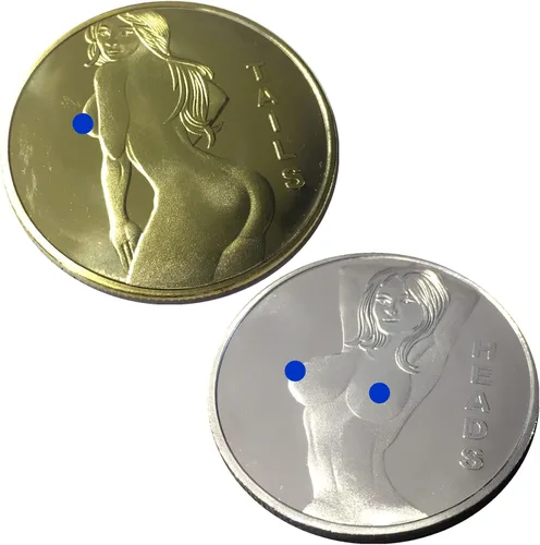 Hot Women Sexy Novedad Stripper Challenge Coin Heads Tails Challenge Token Coin Lucky Funny Gifts para hombres marido novio