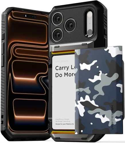 Miniatura 46 de VRS DESIGN Damda Glide Pro - Funda para iPhone 13 Pro, resistente funda semiautomática [4 tarjetas] con soporte para ranura para tarjetas compatible