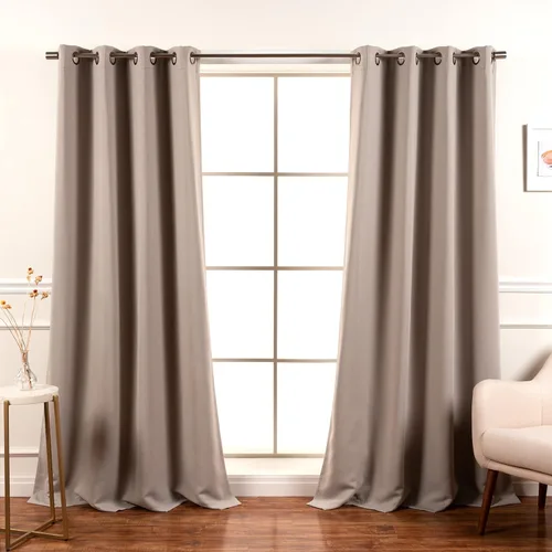 Miniatura 52 de Best Home Fashion Cortinas Opacas 2 Paneles - Tratamiento de Ventana con Aislamiento Térmico Premium Cortinas Opacas para Dormitorio - Parte Castaño