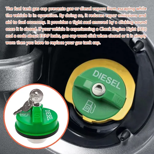 Miniatura 3 de Tapón de combustible con bloqueo 10591D para Chevy Silverado Express C3500 K3500, Dodge Ram 3500 W350 D350, Ford F-250 E-350, GMC Sierra Savana, OE